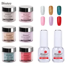 Biutee погружение порошка для ногтей Базовое покрытие градиентный французский блеск для ногтей порошок погружение градиентный блеск Лечение ногтей украшения