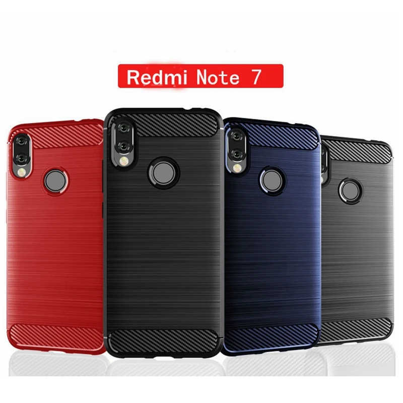 

Carbon Fiber Pattern Silicone Anti-fall Soft Cover For Xiaomi redmi Note 5 7 Case Luxury For Xiaomi redmi 7 K20 Pro Back Cases