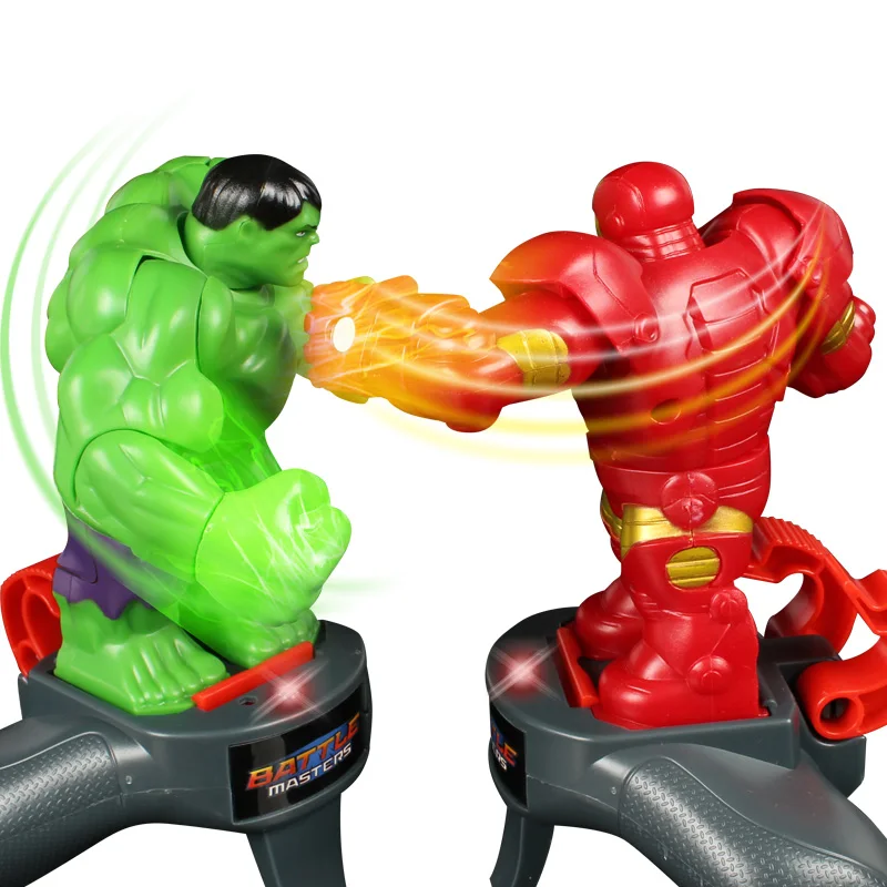 2017 New Light Sound Rotate The Avengers Figure Movie Captain America Spiderman Ironman Model