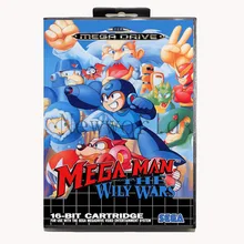 Мега человек игра "the wily Wars" 16 бит для Genesis MD карточная игра с коробкой для sega игры sega Mega Drive для Genesis