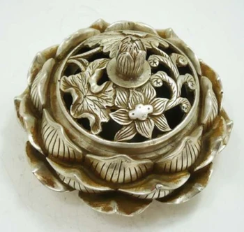 

antique Asian Rare old tibet silver flower pot Free shipping