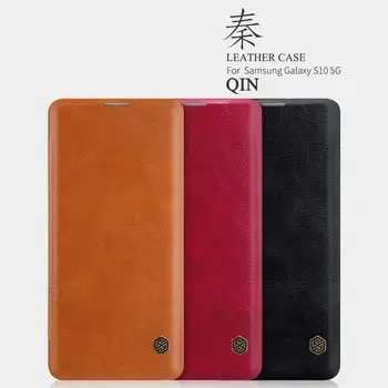 

NILLKIN QIN Series for Samsung Galaxy S10 5G Case Cover Vintage Flip Cover Wallet PU Leather PC Back Cover For Samsung s10 5G