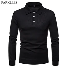 Однотонная мужская рубашка поло, осень, новинка, с длинным рукавом, дышащая, Мужская s рубашка поло, приталенная, на каждый день, рубашка поло, мужская рубашка поло HOMBRE