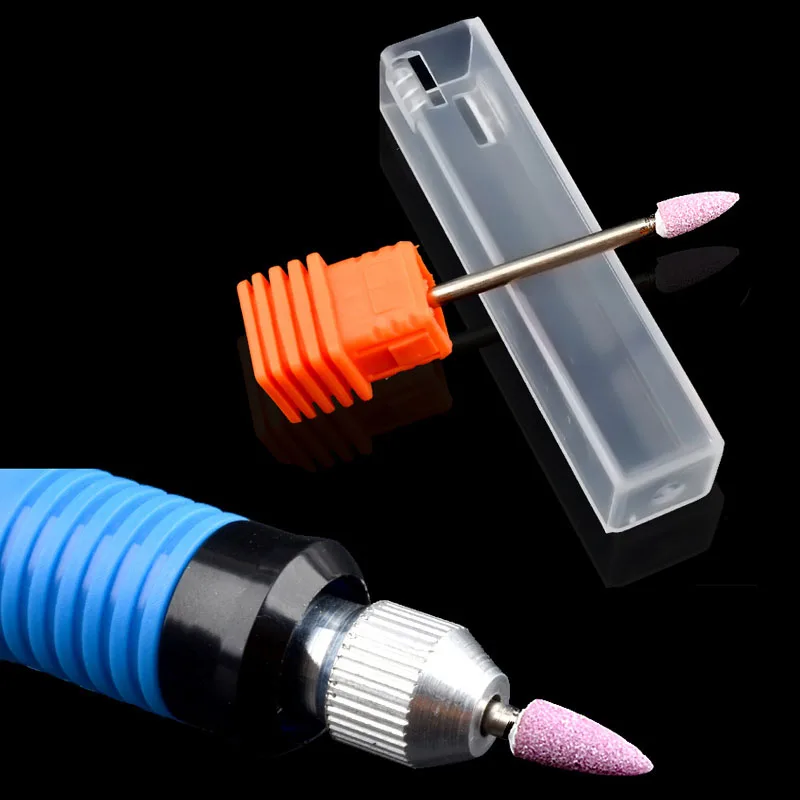 1Pc Ceramic Stone Nail Drill Bit 3/32" Rotate Burr Cuticle Milling