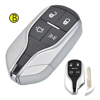 Keyforkess per Maserati Ghibli Quattroporte FCC ID: M3N-7393490 di Ricambio 4 Pulsante Smart Chiave A Distanza Dell'automobile Borsette Caso Fob - KEYECU per Maserati Ghibli Quattroporte FCC ID M3N 7393490 di Ricambio 4 Pulsante Smart Chiave