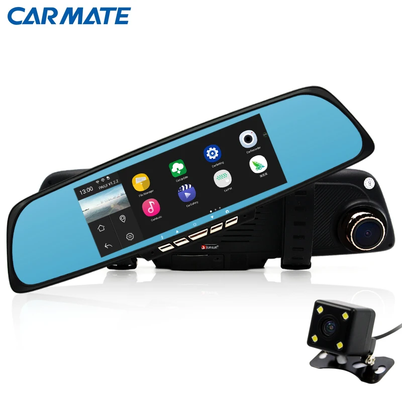 6.86" Dual Lens Car DVR Rearview Mirror Camera GPS Android 4.4 Allwinner A33 Quad-core Full HD 1080P GPS built-in 16GB