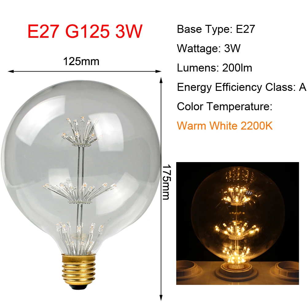 Светодиодный светильник Эдисона в стиле ретро Bombillas светодиодный E27 винтажный COB светодиодный энергосберегающий светильник 3 Вт 220 В ST64 G80 для декора домашнего освещения