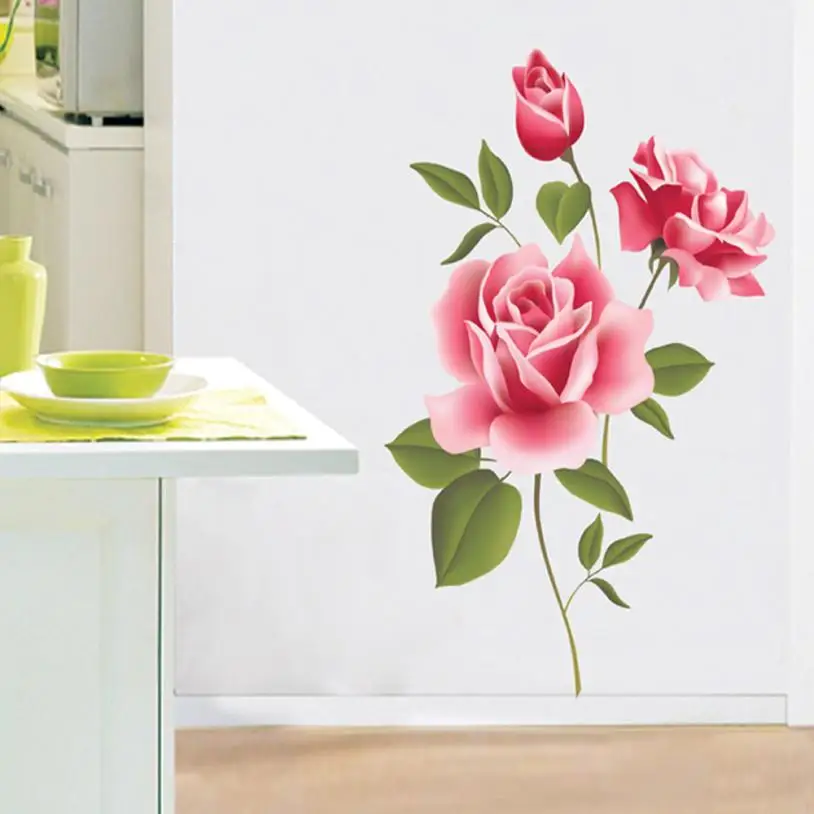Home Decor Rose Flower Wall Stickers Removable Decal Home Decor DIY Art Decoration wall sticker Home Deco mirror AU2 Home Decor Rose Flower Wall Stickers Removable Decal Home Decor DIY Art Decoration wall sticker Home Deco mirror AU2