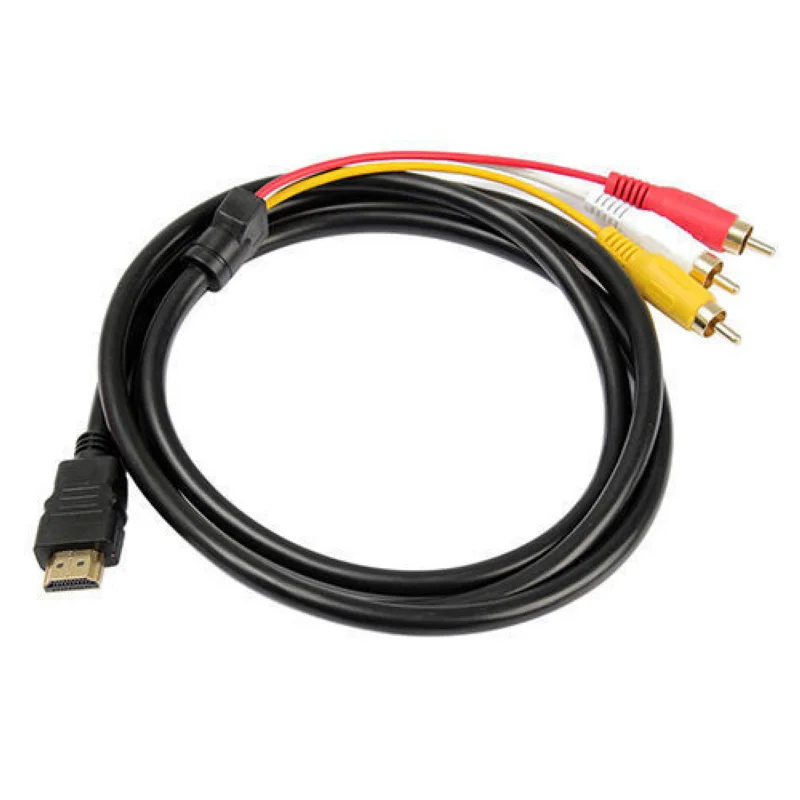 Новинка 5 футов 1 м 1080P HDTV HDMI тройной штекер на 3 RCA компонента Аудио Видео AV кабель