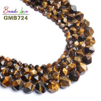 

Wholesale Faceted Yellow Tiger Eyes Stone Round Beads Natural Stone Beads For Jewelry Making DIY Bracelet 6/8/10/12mm 15inch