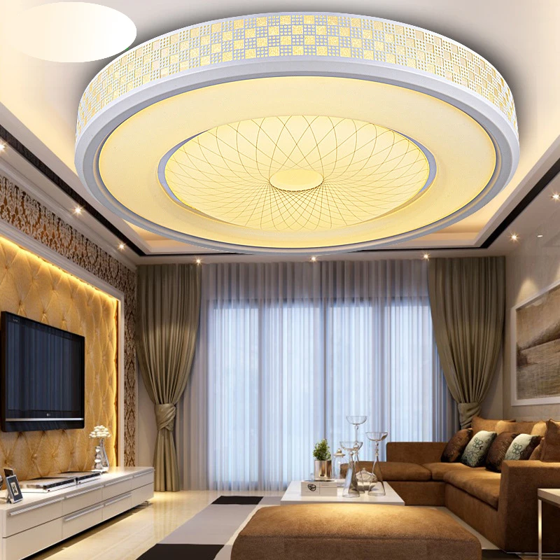 

Modern Design Iron Round LED Ceiling Light Night Lamp Fixtures Living Room Bedroom Home Decor Indoor Warm Lighting 12/24W