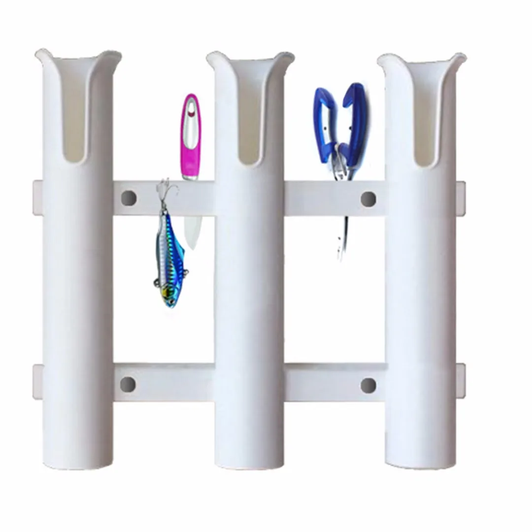 Marine Boat Yacht Kayak Fishing 3 Link Rod Holder Pole Side Mount Rod Holder Fishing Bracket Rack Tool Black/White