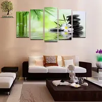 5 Piece Bamboo Stone Scenery Modern Home Wall Decor Canvas Picture Art HD Print Painting On Canvas For Home Decor No Frame HW037