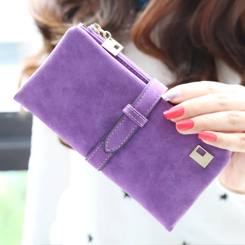 

Autumn and winter brand fashion women wallets nubuck Leather zipper women's long design wallet purse freeshipping