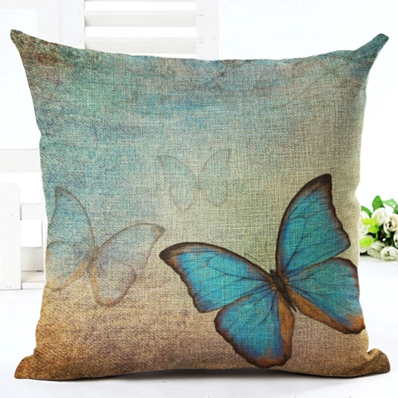 

New Arrive Butterfly Cushion Cover Decorative Sofa Throw Pillow Car Chair Home Decor Pillow Case almofadas 43x43cm