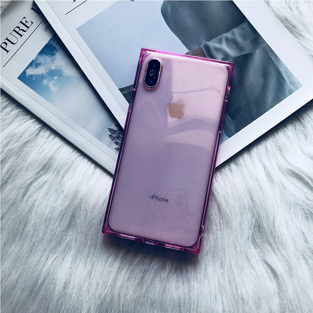 Квадратный чехол для Iphone 11 Pro Max XS MAX XR X прозрачный мягкий противоударный бампер чехол для Iphone 8 7 6 6s plus Аксессуары