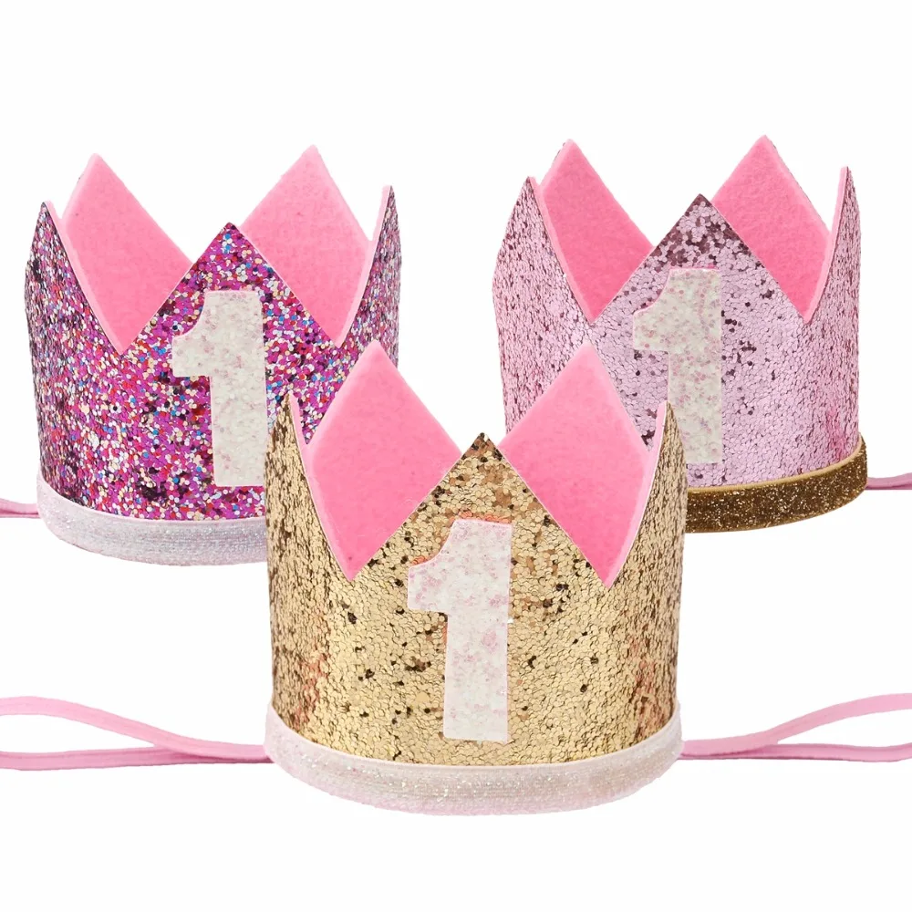 FENGRISE мои первые шляпы для вечеринки по случаю Дня Рождения Принцесса Корона мальчик девочка я один Счастливый 1-й День рождения украшения Дети юбилей