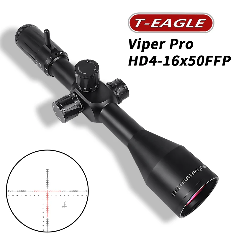 Известный бренд T-Eagle VIPER HD4-16X50FFP тактический прицел для AirRifle sniper охотничья Оптика прицел для стрельбы