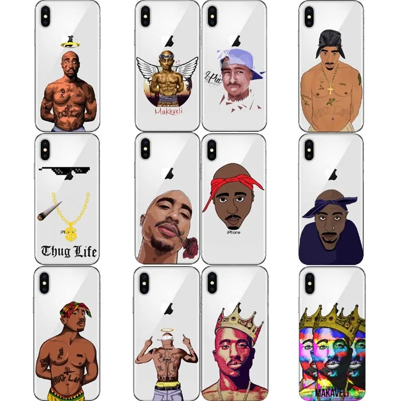 Мягкий Силиконовый ТПУ чехол для телефона 2Pac Tupac Amaru Shakur Makaveli iPhone 11 11Pro MAXX 5 5S SE 6 XR XS