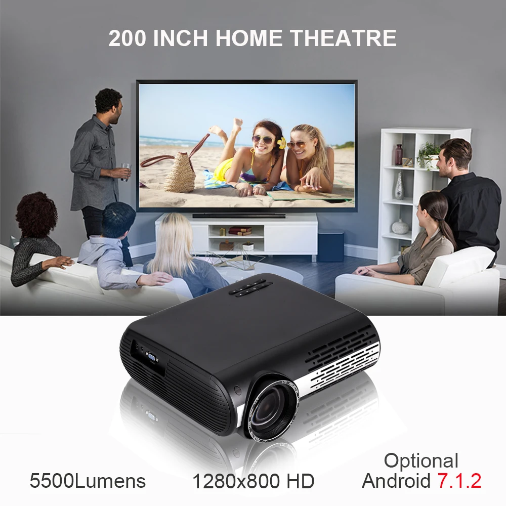HD проектор VIVICINE 1080p опция Android 7 1 Wi Fi Bluetooth домашний кинотеатр светодиодный для