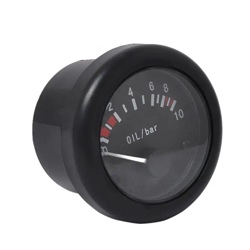 2in 52mm LED Backlight 0 10Bar Oil Pressure Gauge with Alarm Sensor for