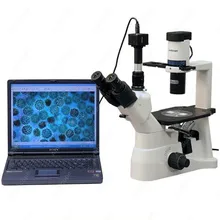 Tissue Culture Microscope–AmScope Supplies 40X-600X Infinity Phase Contrast Inverted Tissue Culture Microscope + 8MP Camera