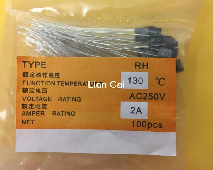 

50pcs New RH 130 Degree Thermal Fuse 2A 250V