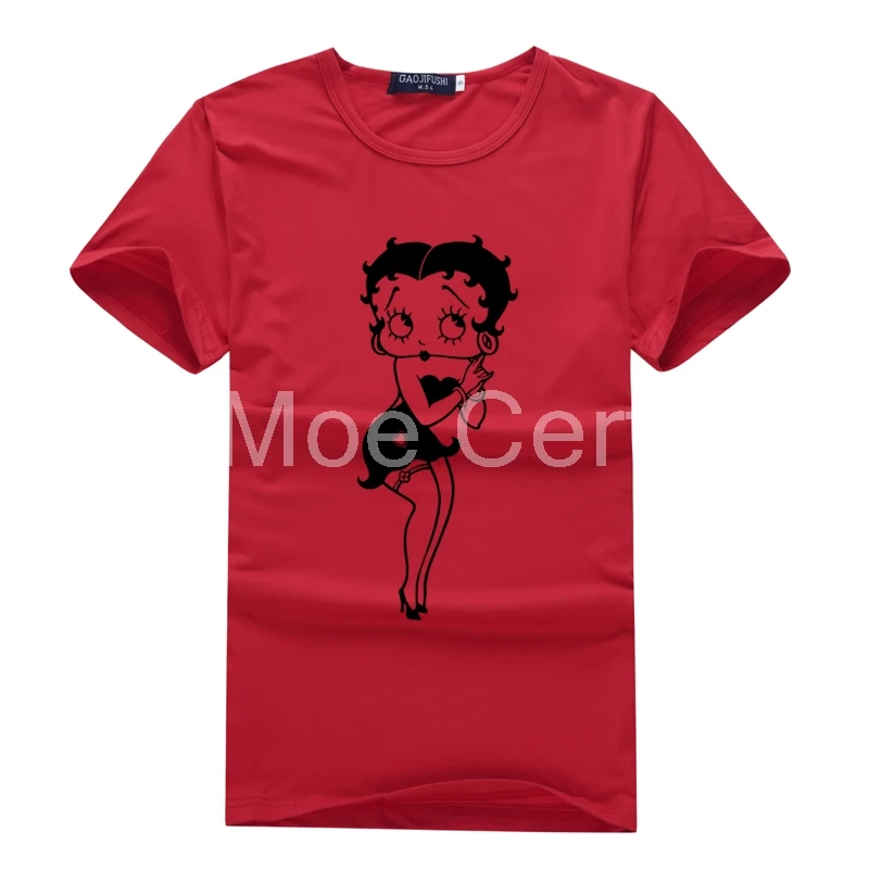 MOE СЕРФ 2020 Новая Мода Betty Boop Футболка с принтом мужские летние футболки короткими