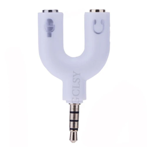 FGCLSY мини y-образный двухсторонний Разветвитель для наушников 3,5 мм разъем двойной разъем Аудио гарнитура сетевой адаптер разъём разветвитель для ПК/MP3 - Цвет: Белый