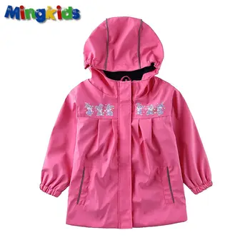 

New Export Europe Rain jacket Girl Raincoat PU Pink Waterproof Windproof Windbreaker Spring Summer autumn EU 80-134