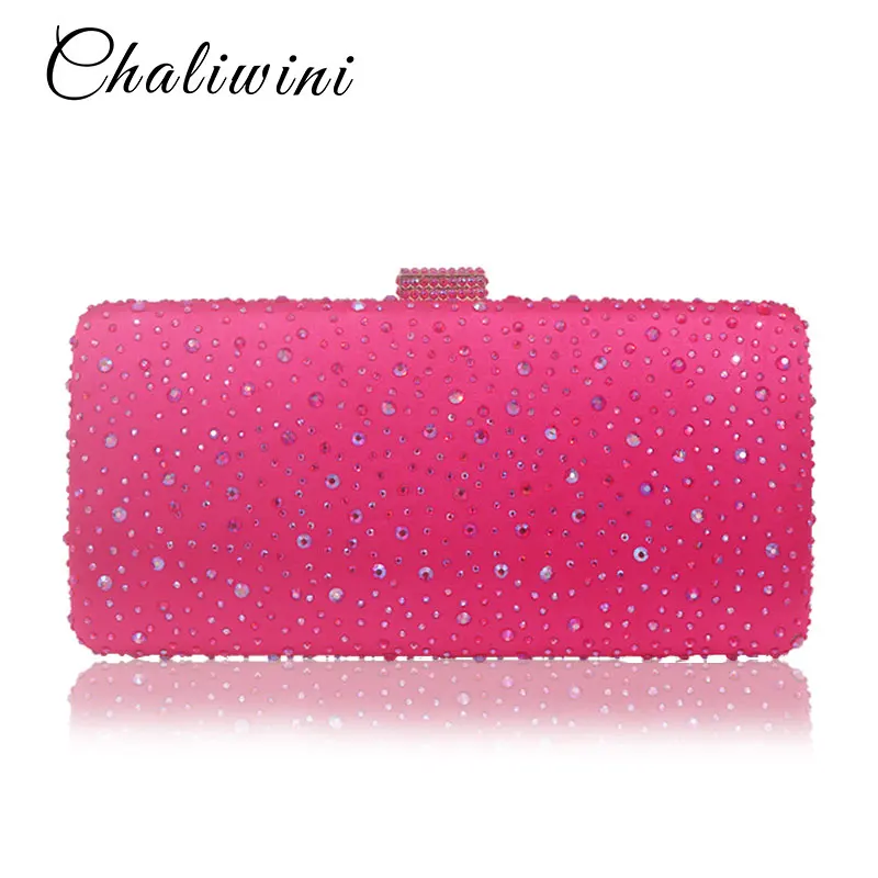 pink and blue clutch bag