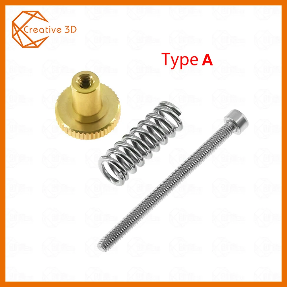 

5pcs 3D printer Leveling components M3 screw Leveling spring Leveling knob suite for 3D printer Heating Bed parts