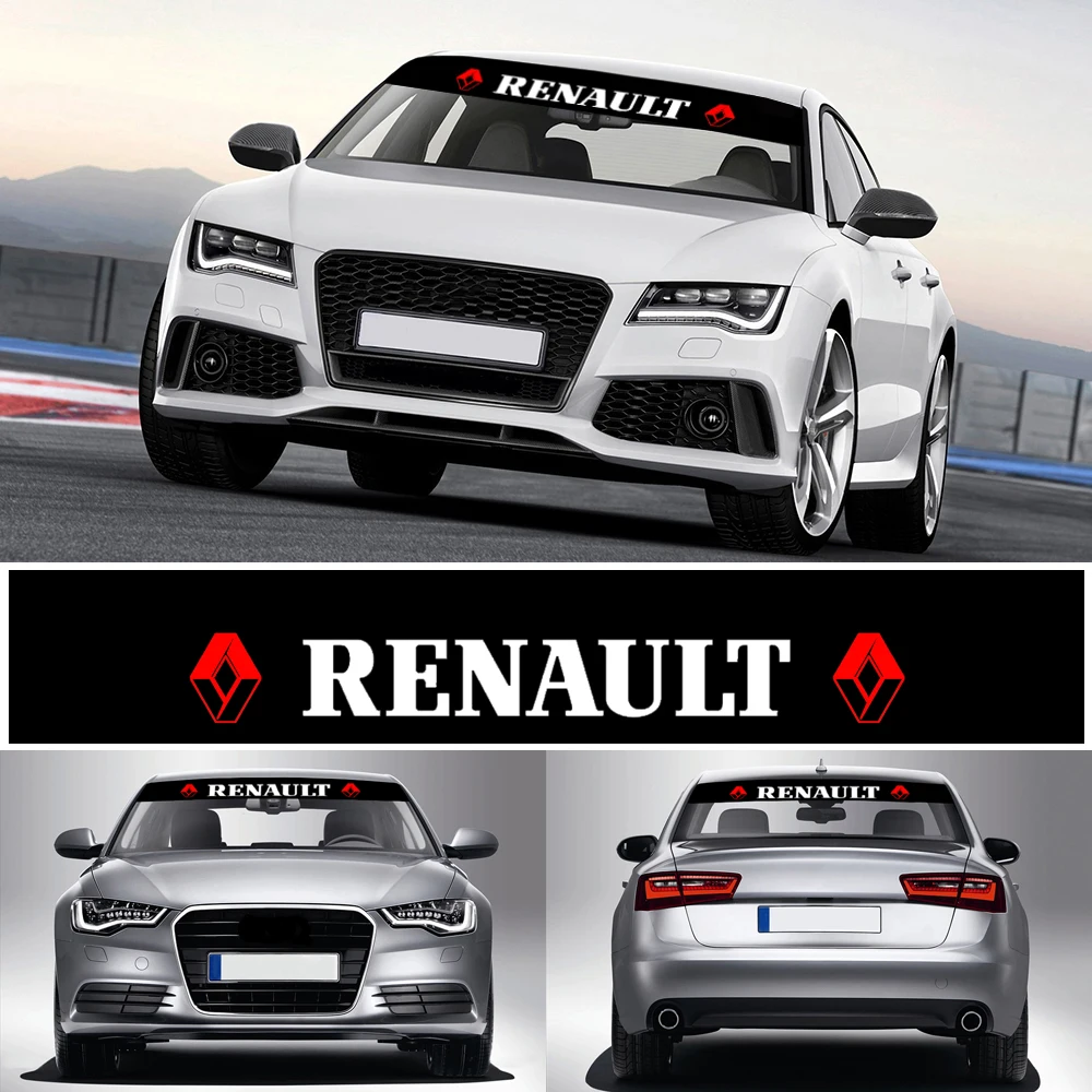 

Car Styling Sunshade Front Windshield Banner Decal Reflective Stickers For Renault Megane Car Shaper 2 3 Captur Latitude Clio