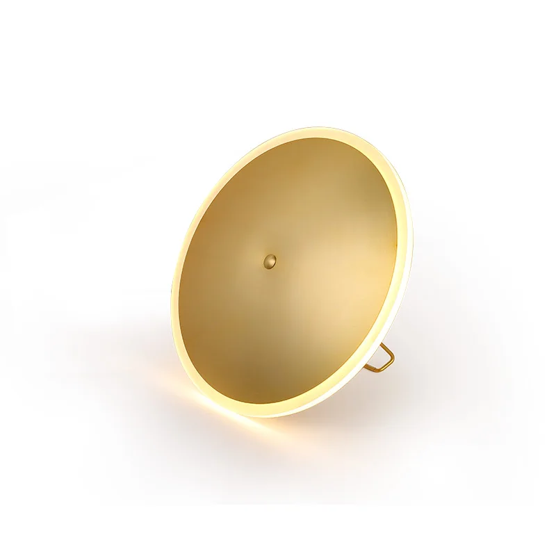 

D30cm Art Decorative gold copper warm white 3000k 12w LED table lamp light 110v 240v bedside bedroom gold LED round desk lamp