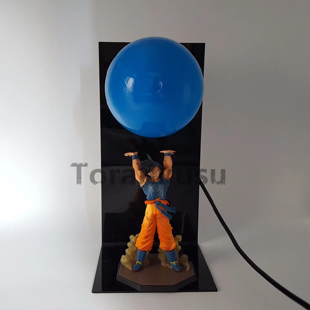 Dragon Ball Z Son Goku Super Saiyan Spirit Bomb фигурка аниме Dragon Ball Z модель игрушки DBZ светодиодный синяя лампочка фигурка