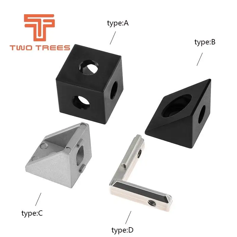 Детали для 3d принтера алюминиевый блок кубическая Призма соединительный диск регулятор угол куба v-слот Трехходовой угловой кронштейн угол