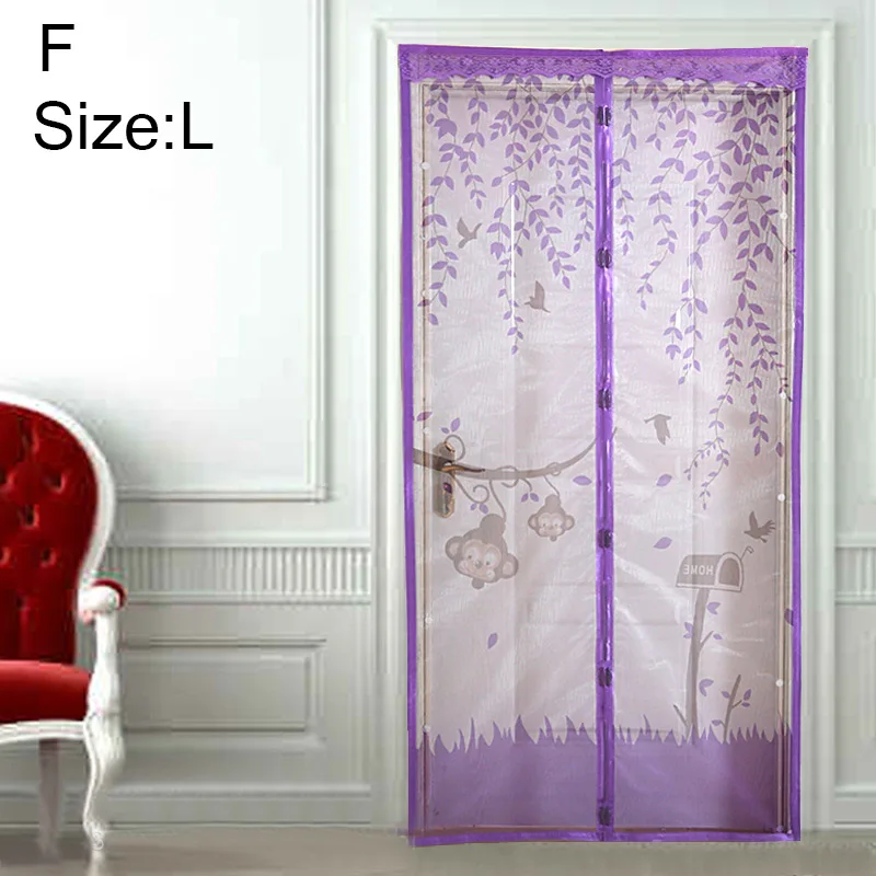 Magnetic Door Mesh Curtain Insect Mosquito Net Screen Bug Fly Guard Soft Cartoon Best Price - Цвет: 100cmX210cm