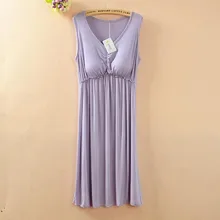 Big yards 2016 Cotton Nightgown For Girl Women Nightdress v-neck Bra Sleepshirts