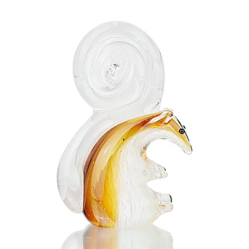 

H&D Handcrafted Art Glass Figures of Animals - squirrel Figurine - Crystal Ornaments for Home Office Art Craft Gifts