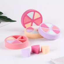 6 шт./упак. косметический слоеного чистка лица Pad Puff Треугольники в форме Карамельный цвет мягкий волшебная губка для чистки смывание макияжа с лица Губка