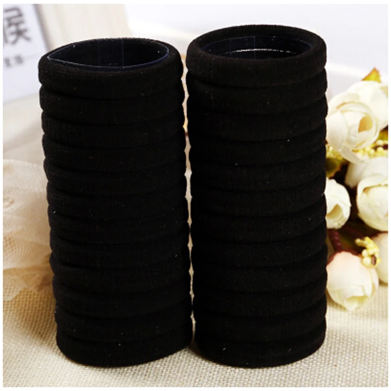30PCS Hair Accessories Hair Braid Seamless Ultra Elastic Ring Hair Rope Rubber Band Black Scrunchy For Girls Hairdressing Tools