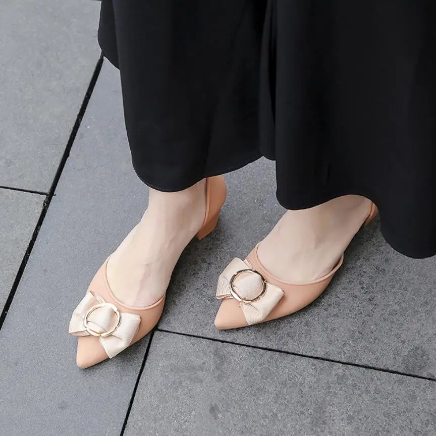 Rouroliu Women Pointed Toe Mid Square Heel Sandals New Jelly Shoes Woman Summer Breathable Casual Shoes Slip-On FR92 Rouroliu Women Pointed Toe Mid Square Heel Sandals New Jelly Shoes Woman Summer Breathable Casual Shoes Slip-On FR92