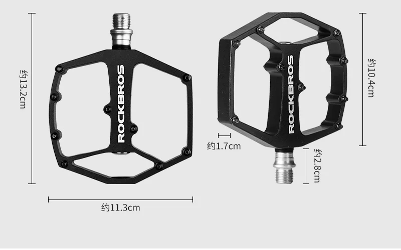 ROCKBROS, велосипедные педали из алюминиевого сплава, полый, Сверхлегкий, MTB, велосипедные педали, герметичный DU подшипник, нескользящий шип, велосипедная часть, плоская