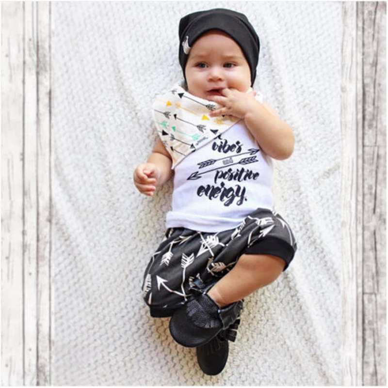 

Letter HOT Arrow Newborn Baby Boy Infant 2PCS Set T-shirt+Pants Overall Outfit Clothes 0-24M Toddler Infant Summer