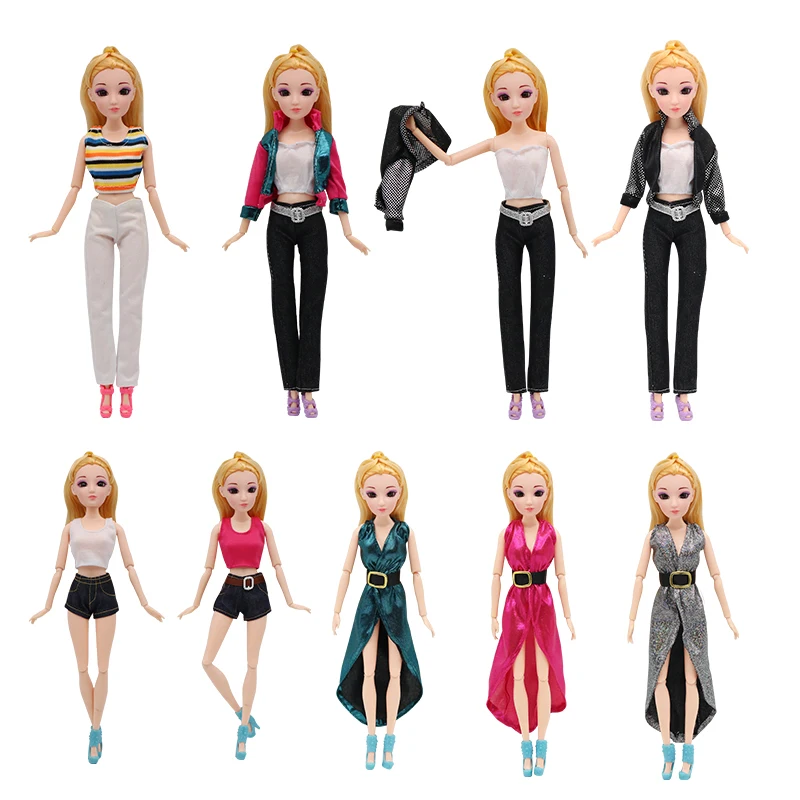 

Bar Doll Clothes Handmade Leisure Fashion Dress Bie Knitted Jeans Set Party Gown For Doll Accessories Girl Toys For Kids