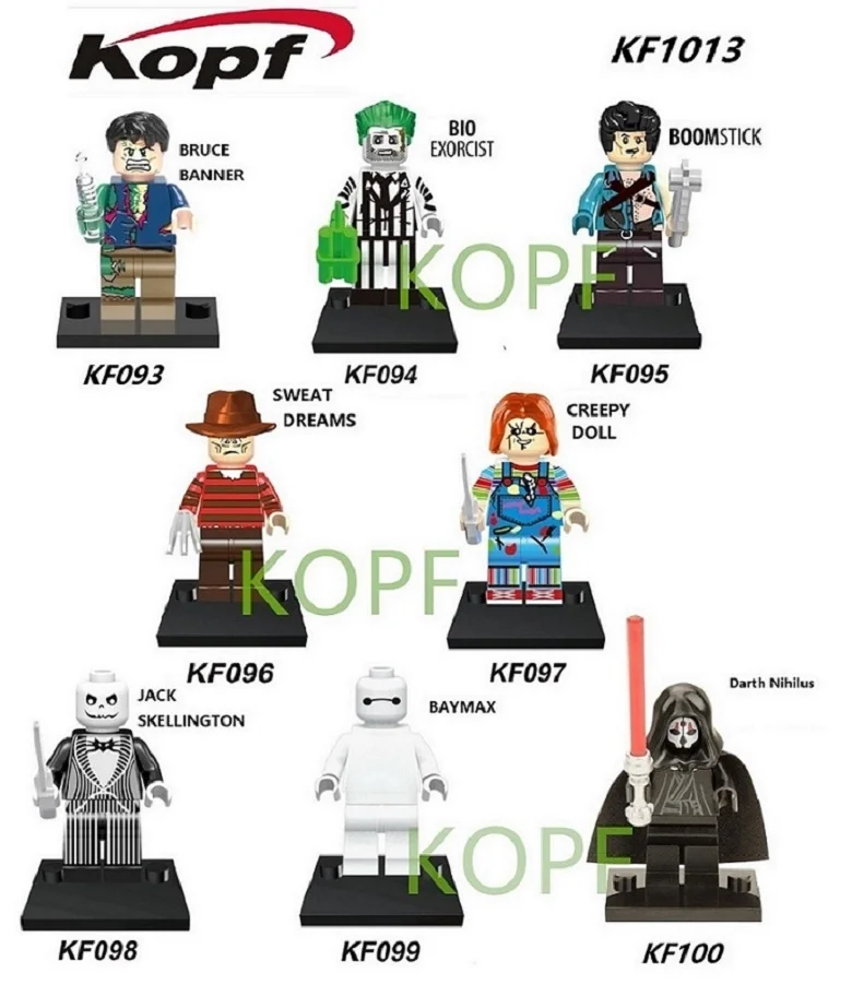 

Blo Exorcist Boomstick Baymax Darth Nihilus Creepy Doll Horror Theme Movie Figures Building Blocks Children Gift Toys KF1013
