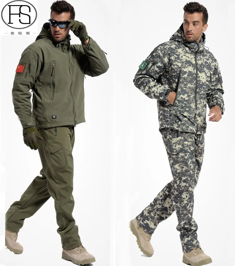 Tactical TAD Jacket And Pants Army Military Softshell Suits Men Hunting