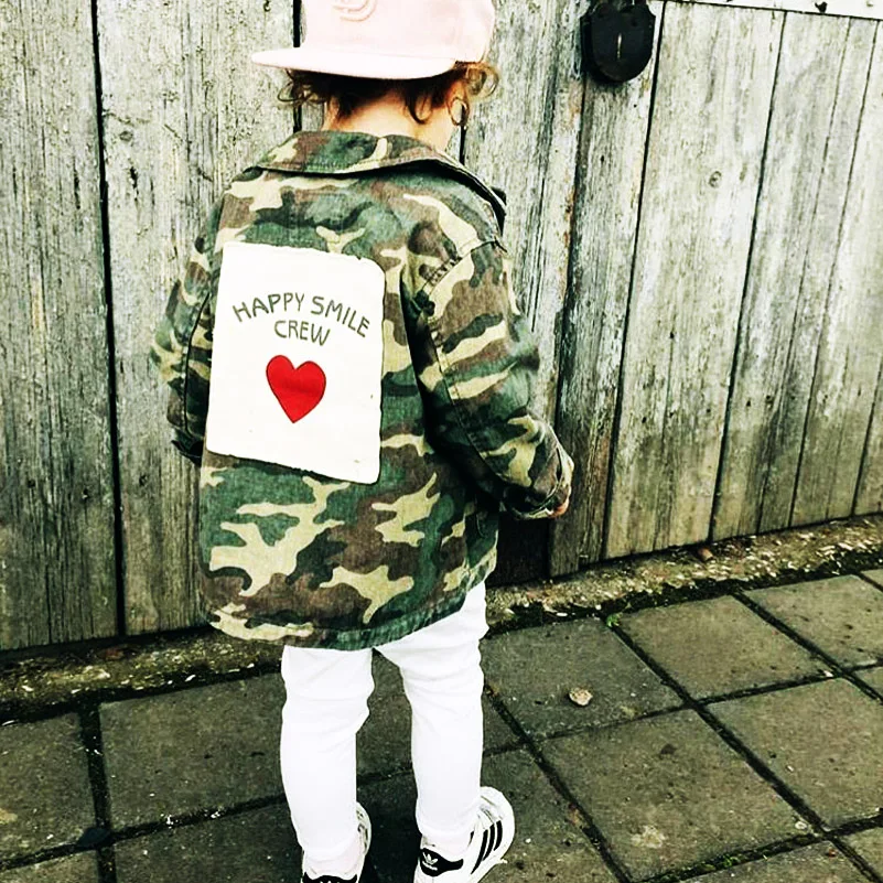 Pudcoco Menina Custo Camuflagem Meninas Crianças Manga Longa Jaqueta Casual Outono Cabolsa Roupas Topos 2y-8y 17 Jaquetas e casacos