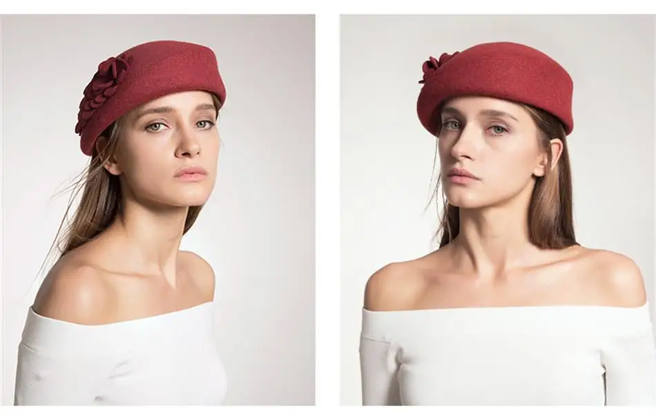 Дамский берет, шапки для осени и зимы, Женская плоская шапка французского художника, уникальный дизайн, элегантная шерстяная фетровая шапка, женские береты