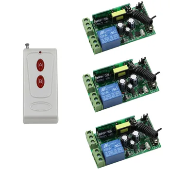 

New AC 85V-250V 10A RF 1CH RF Wireless Remote Control Light Switch Transmitter and 3pcs Receivers Wireless Intelligent Home
